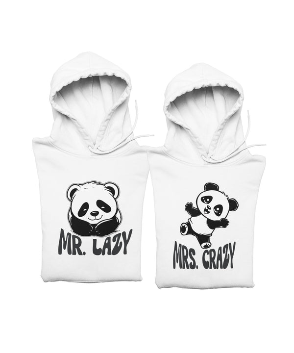Mr. Lazy & Mrs. Crazy - Matching Couple Hoodies (pack of 2) - Letshandcraft