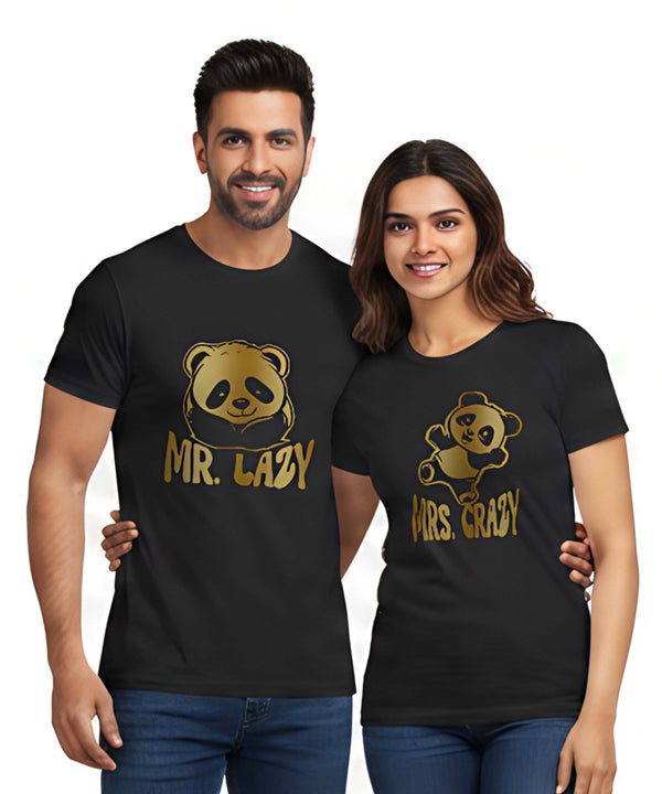 Mr. Lazy v. Mr. Crazy - Couple T-shirts (Pack of 2) - Letshandcraft