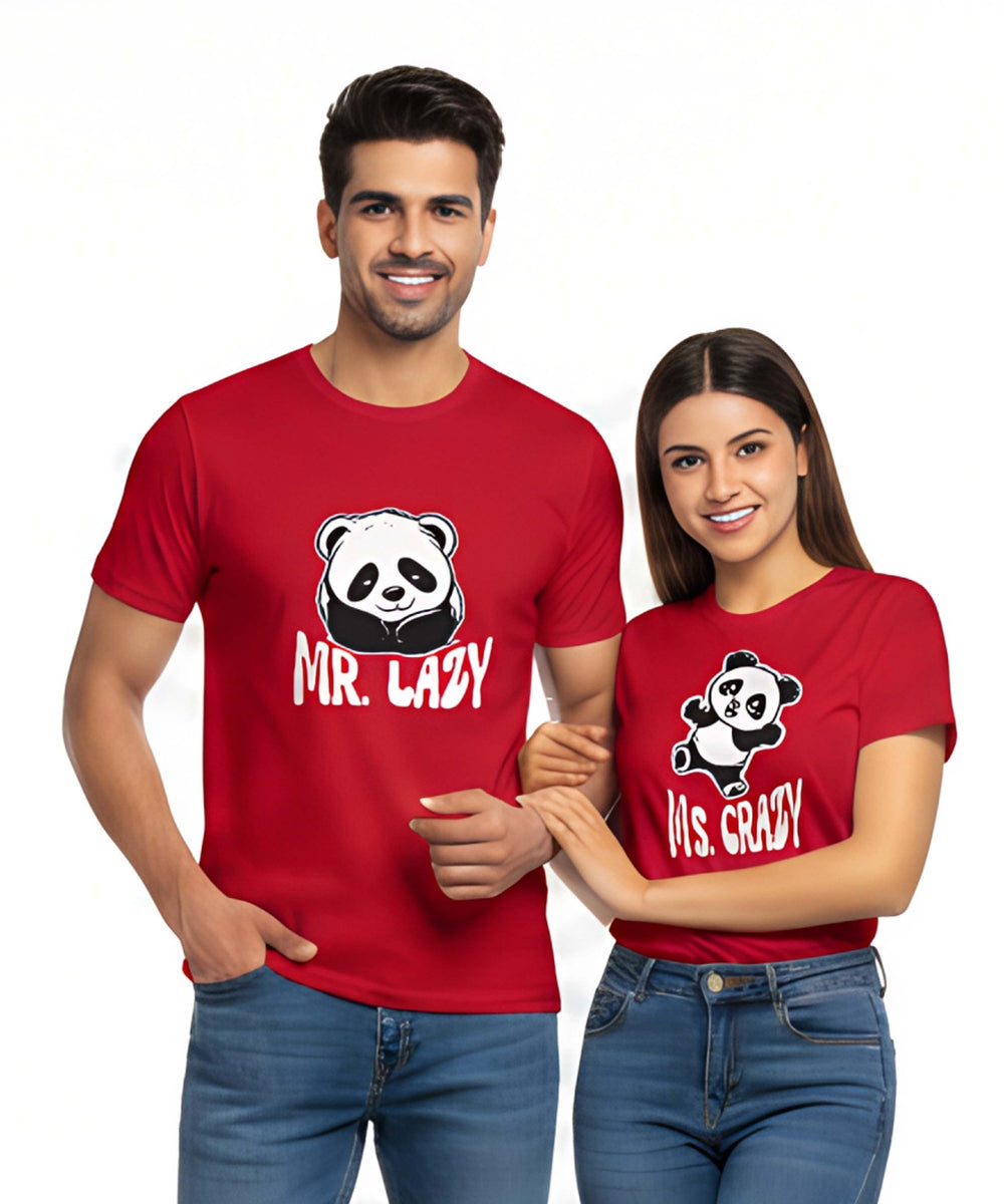 Mr. Lazy v. Mr. Crazy - Couple T-shirts (Pack of 2) - Letshandcraft