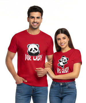 Mr. Lazy v. Mr. Crazy - Couple T-shirts (Pack of 2) - Letshandcraft