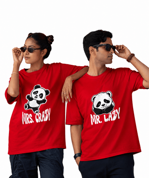 Mr. Lazy v. Ms. Crazy - Oversized Drop Shoulder T-Shirt (pack of 2) - Letshandcraft