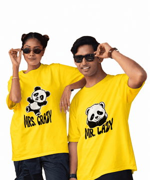 Mr. Lazy v. Ms. Crazy - Oversized Drop Shoulder T-Shirt (pack of 2) - Letshandcraft