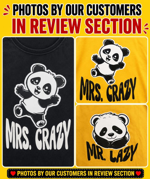 Mr. Lazy v. Ms. Crazy - Oversized Drop Shoulder T-Shirt (pack of 2) - Letshandcraft