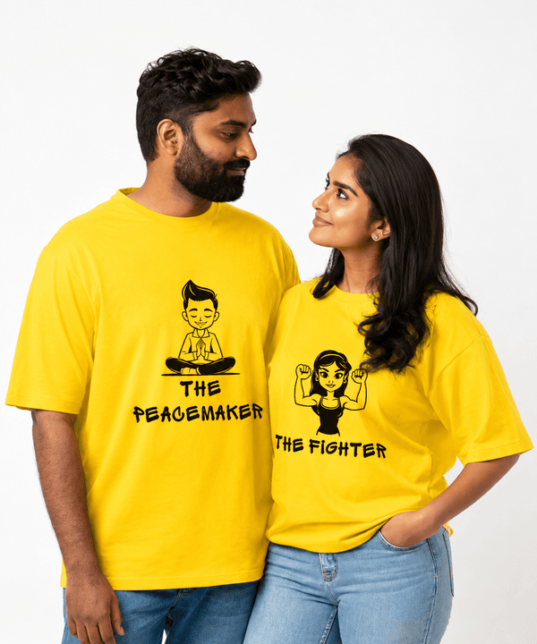 Peacemaker v. Fighter - Oversized Drop Shoulder T-Shirt (pack of 2) - Letshandcraft