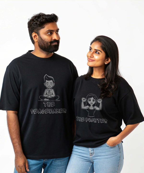 Peacemaker v. Fighter - Oversized Drop Shoulder T-Shirt (pack of 2) - Letshandcraft