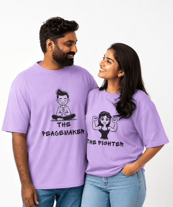 Peacemaker v. Fighter - Oversized Drop Shoulder T-Shirt (pack of 2) - Letshandcraft