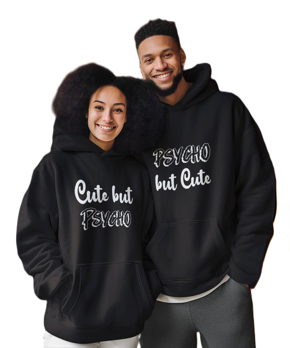 Psycho & Cute - Couple Hoodies (pack of 2) - Letshandcraft