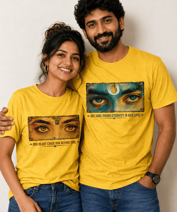 Radha Krishna - Matching Couple T-shirts (Pack of 2) - Letshandcraft