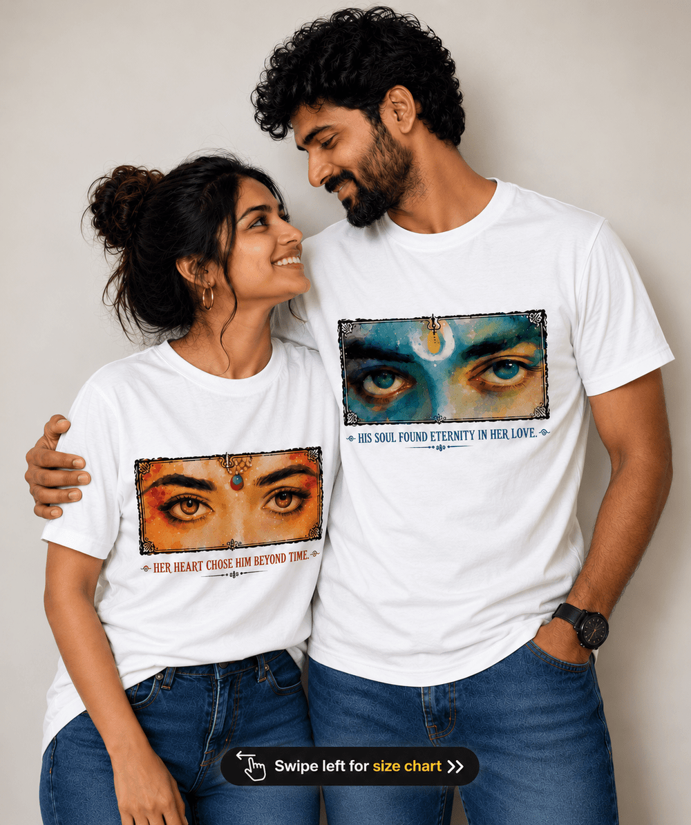 Radha Krishna - Matching Couple T-shirts (Pack of 2) - Letshandcraft