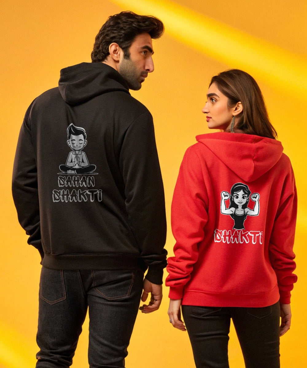 Shakti & Sahan Shakti - Couple Hoodies Both side Printed - Letshandcraft