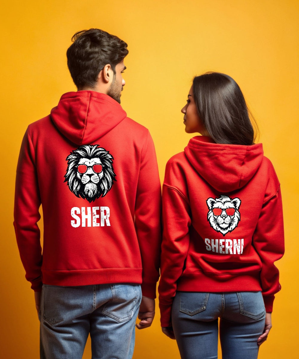 SHER SHERNI - Couple Hoodies Both side Printed (pack of 2) - Letshandcraft