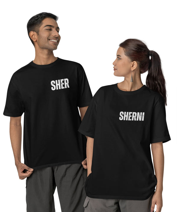Sher v. Sherni - Both Side Printed Oversized Drop Shoulder T-Shirt - Letshandcraft
