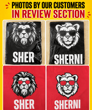 Sher v. Sherni - Oversized Drop Shoulder Red T-Shirt (pack of 2) - Letshandcraft