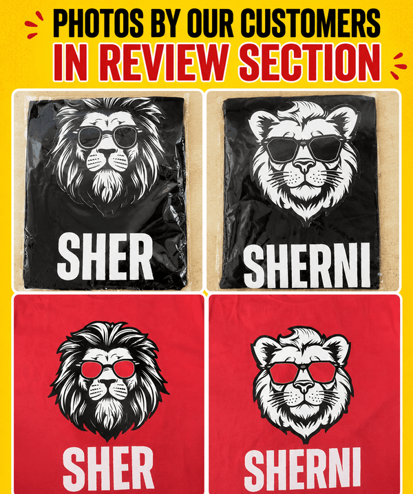 Sher v. Sherni - Oversized Drop Shoulder Red T-Shirt (pack of 2) - Letshandcraft