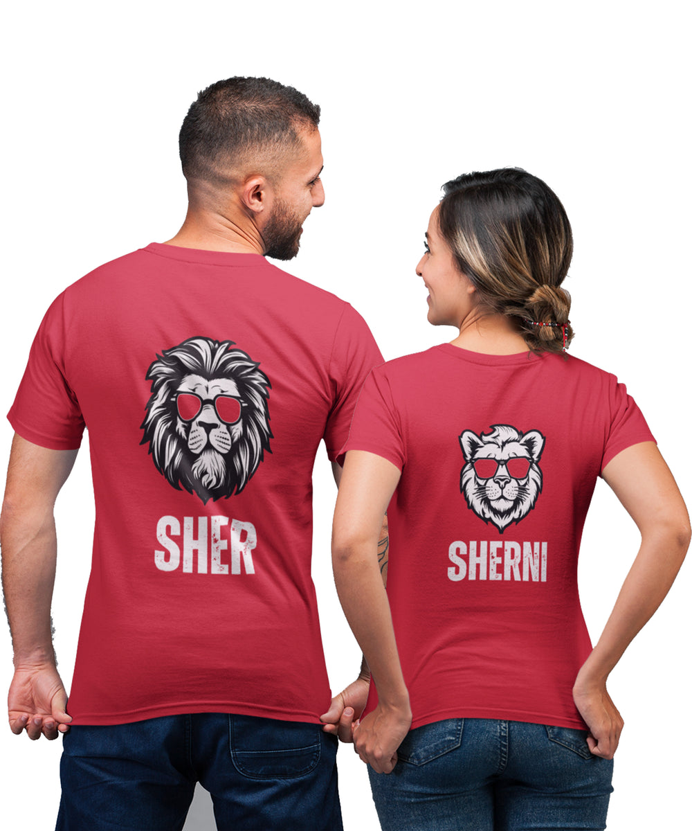 Sher Sherni - Couple T-shirts Back and front Printed (Pack of 2)