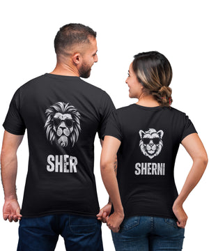 Sher Sherni - Couple T-shirts Back and front Printed (Pack of 2)