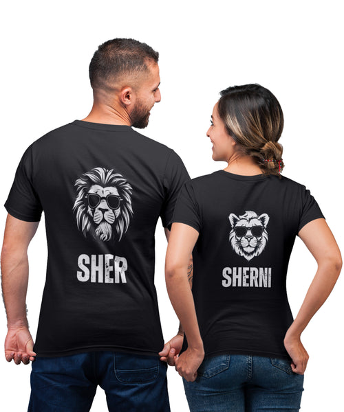 Sher Sherni - Couple T-shirts Back and front Printed (Pack of 2)