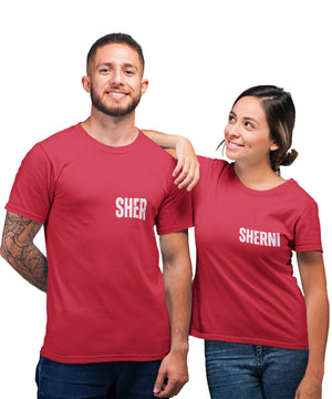 Sher Sherni - Couple T-shirts Back and front Printed (Pack of 2)