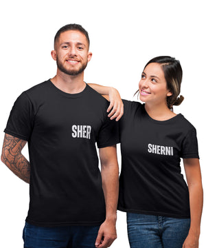 Sher Sherni - Couple T-shirts Back and front Printed (Pack of 2)