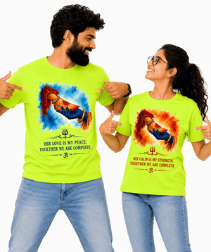 Shiv Parvati Divine Love - Matching Couple T-shirts (Pack of 2) - Letshandcraft