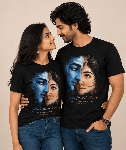 Shiv Parvati Love - Couple T-shirts (Pack of 2) - Letshandcraft
