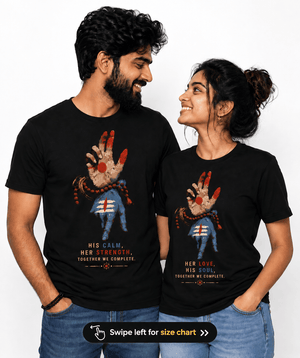 Shiv Parvati Mudra - Matching Couple T-shirts (Pack of 2) - Letshandcraft