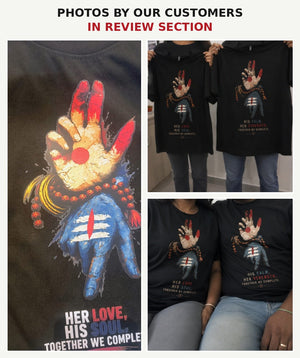 Shiv Parvati Mudra - Matching Couple T-shirts (Pack of 2) - Letshandcraft