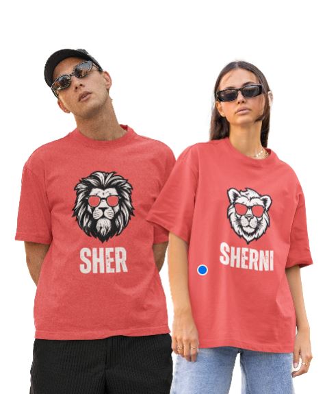 Sher v. Sherni - Both Side Printed Oversized Drop Shoulder T-Shirt