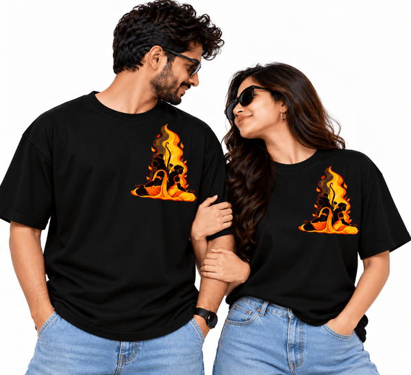 Shree Ram Sita Bond - Oversized Drop Shoulder T-Shirt (pack of 2) - Letshandcraft