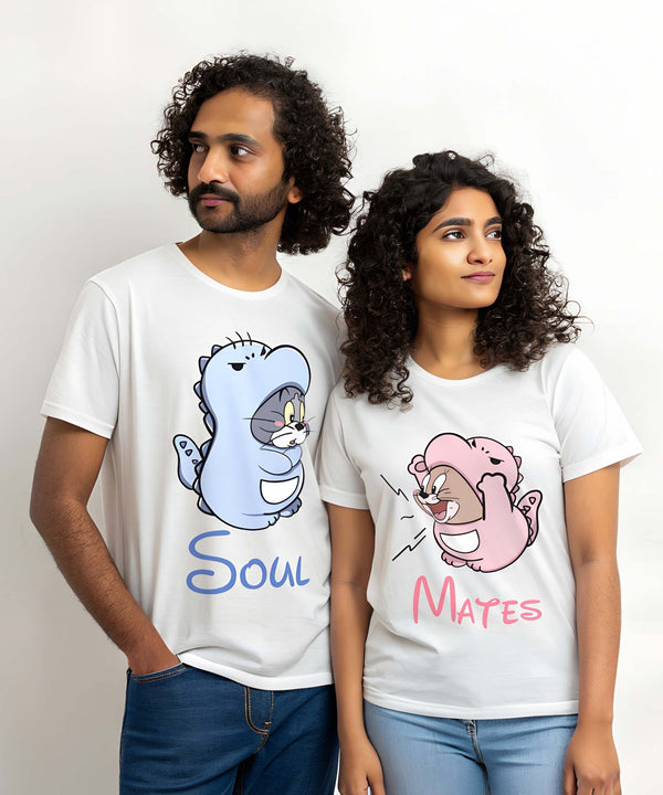 Soul Mates Dino - Couple T-shirts (Pack of 2) - Letshandcraft
