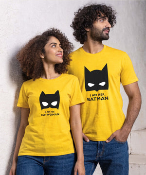 Super Hero Bat Couple - Couple T-shirts (Pack of 2) - Letshandcraft