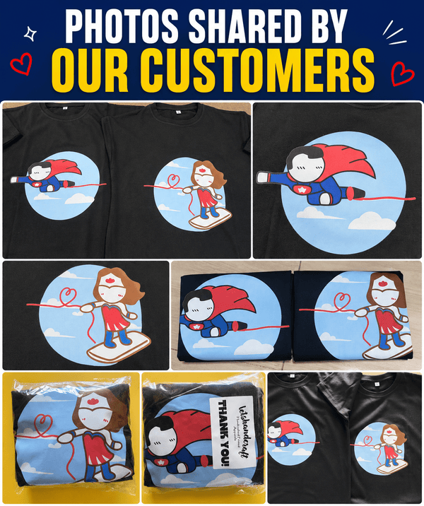 Superhero Couple - Oversized Drop Shoulder T-Shirt (pack of 2) - Letshandcraft