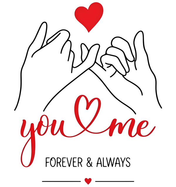 You & Me Forever - Oversized Drop Shoulder T-Shirt (pack of 2) - Letshandcraft
