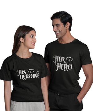 Her Hero & His Heroine - Couple T-shirts (Pack of 2)