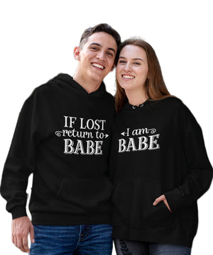 If Lost Return to Babe - Couple Hoodies (pack of 2)