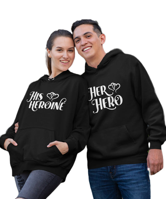 Her Hero & His Heroine - Couple Hoodies (pack of 2)