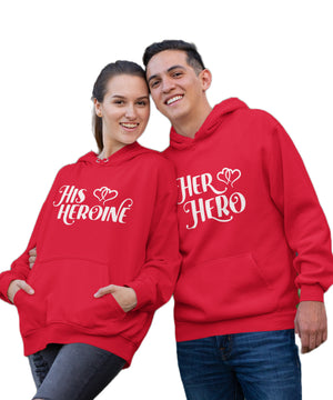 Her Hero & His Heroine - Couple Hoodies (pack of 2)