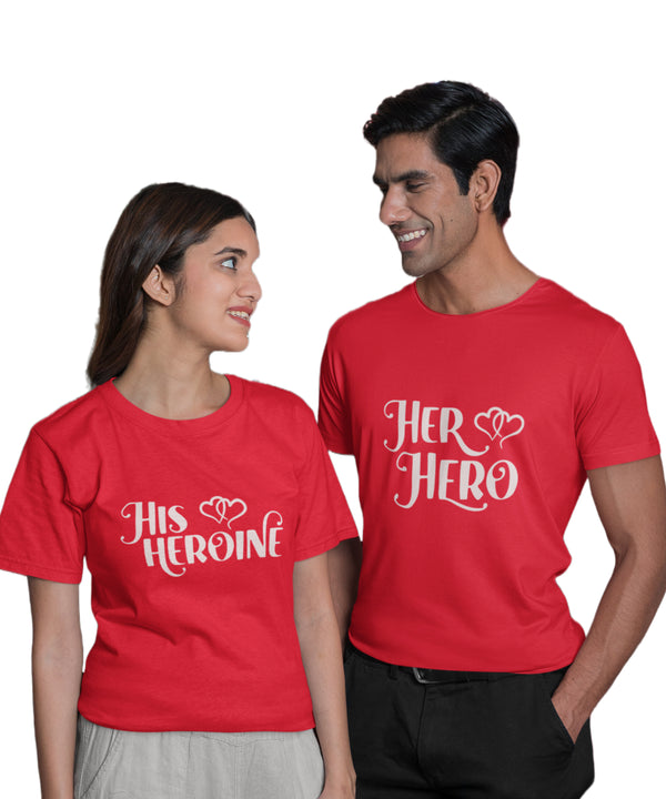 Her Hero & His Heroine - Couple T-shirts (Pack of 2)