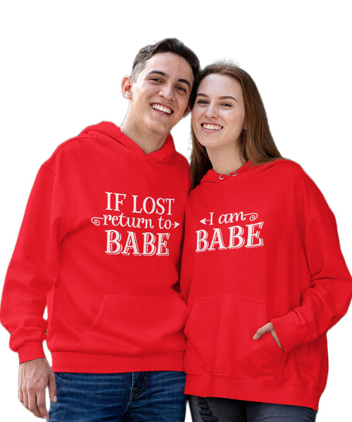 If Lost Return to Babe - Couple Hoodies (pack of 2)