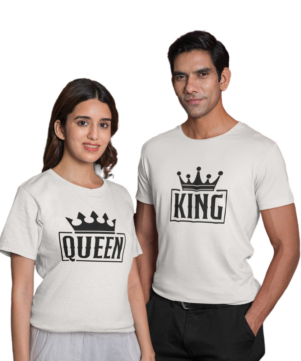King & Queen - Couple T-shirts (Pack of 2)