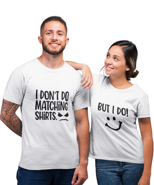 Don't Do Matching Dress v. I Do - Couple T-shirts (Pack of 2)
