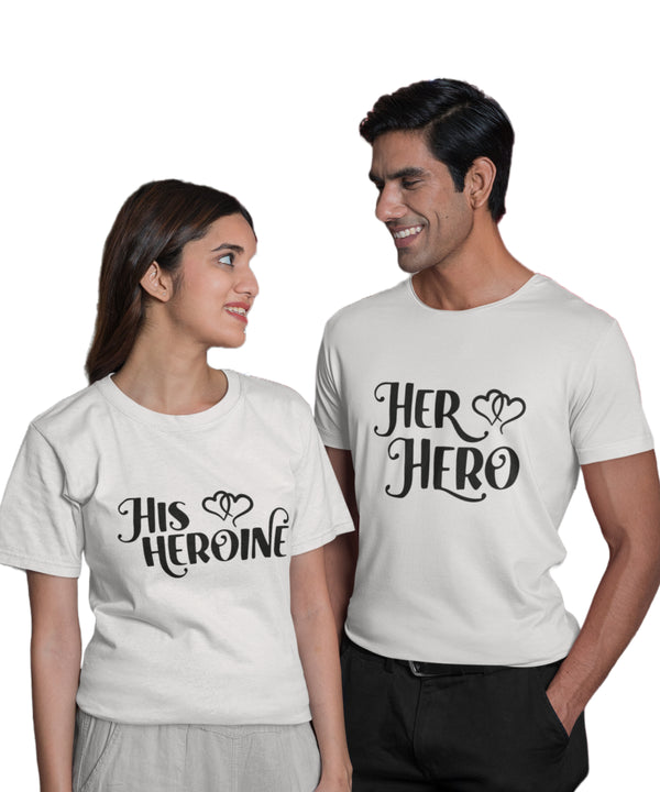 Her Hero & His Heroine - Couple T-shirts (Pack of 2)