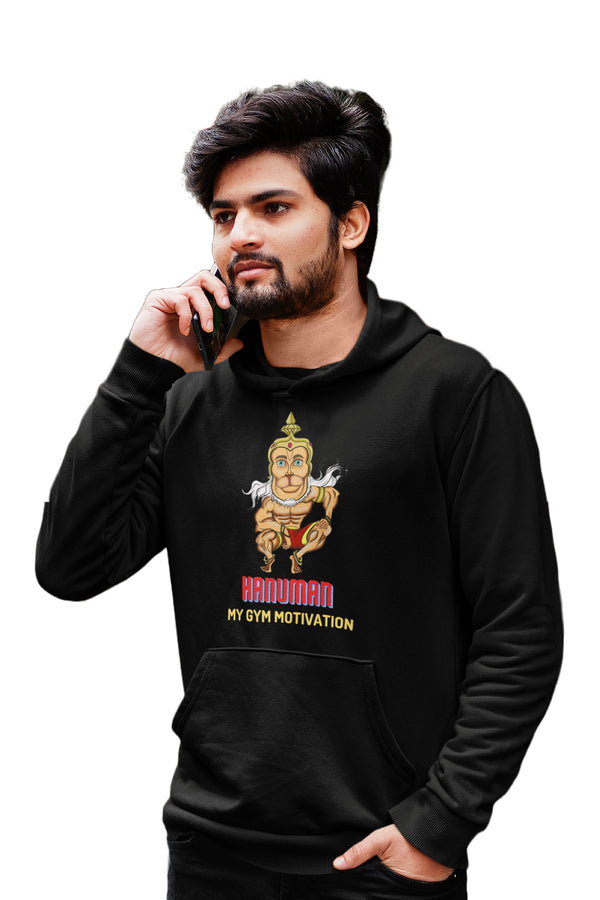 Hanuman - Gym Hoodies for Men (Printed on Front and Back, both)
