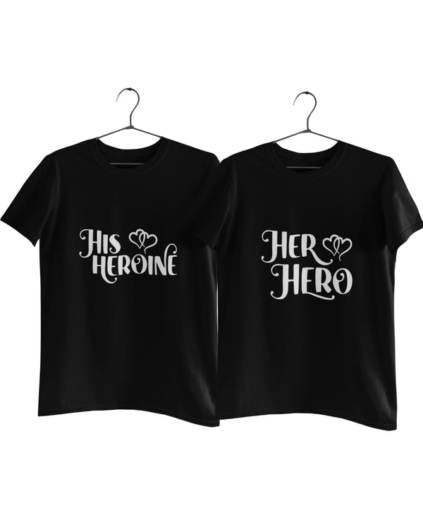 Her Hero & His Heroine - Couple T-shirts (Pack of 2)