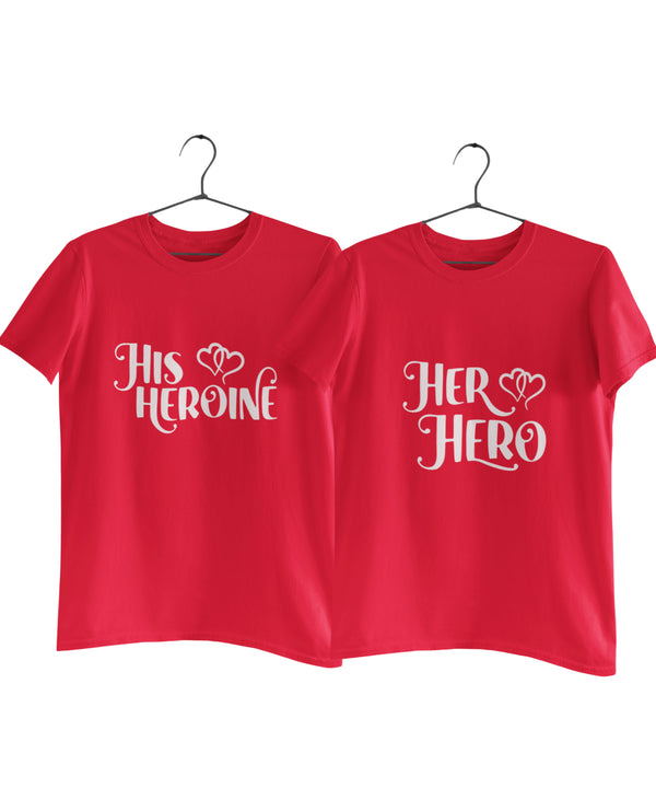 Her Hero & His Heroine - Couple T-shirts (Pack of 2)