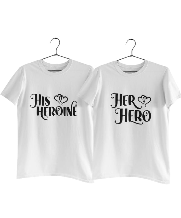 Her Hero & His Heroine - Couple T-shirts (Pack of 2)