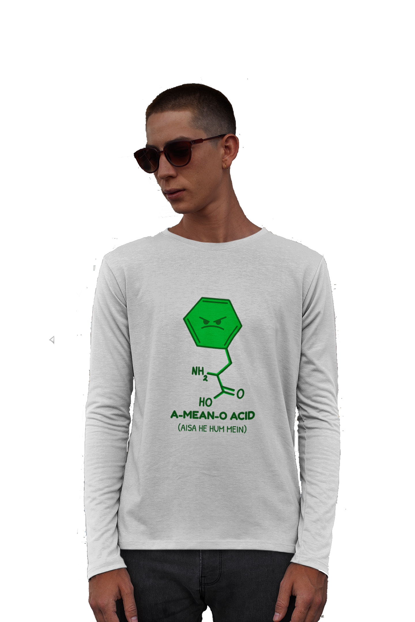 A-MEAN-O-ACID - Men's Full Sleeves College T-shirt