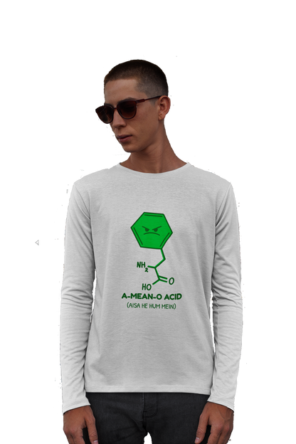 A-MEAN-O-ACID - Men's Full Sleeves College T-shirt