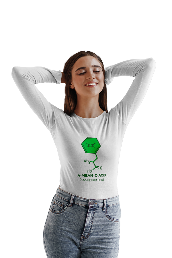 A-MEAN-O-ACID - Women's Full Sleeves College T-shirt