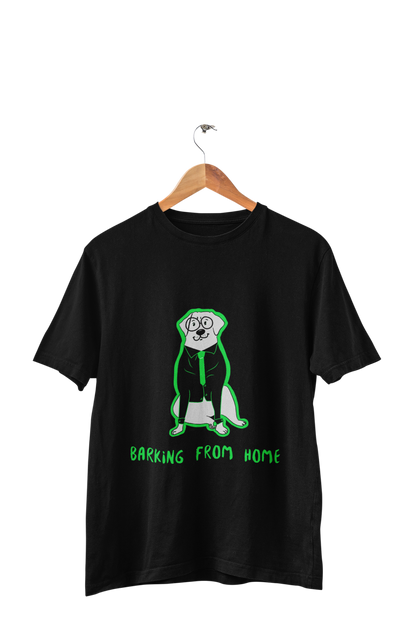 Barking from Home - Men's Half Sleeves Dog T-shirt